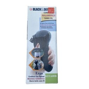 Black & Decker Ergo Cordless Handheld Can Opener Model KEC600B Black NIB Vintage